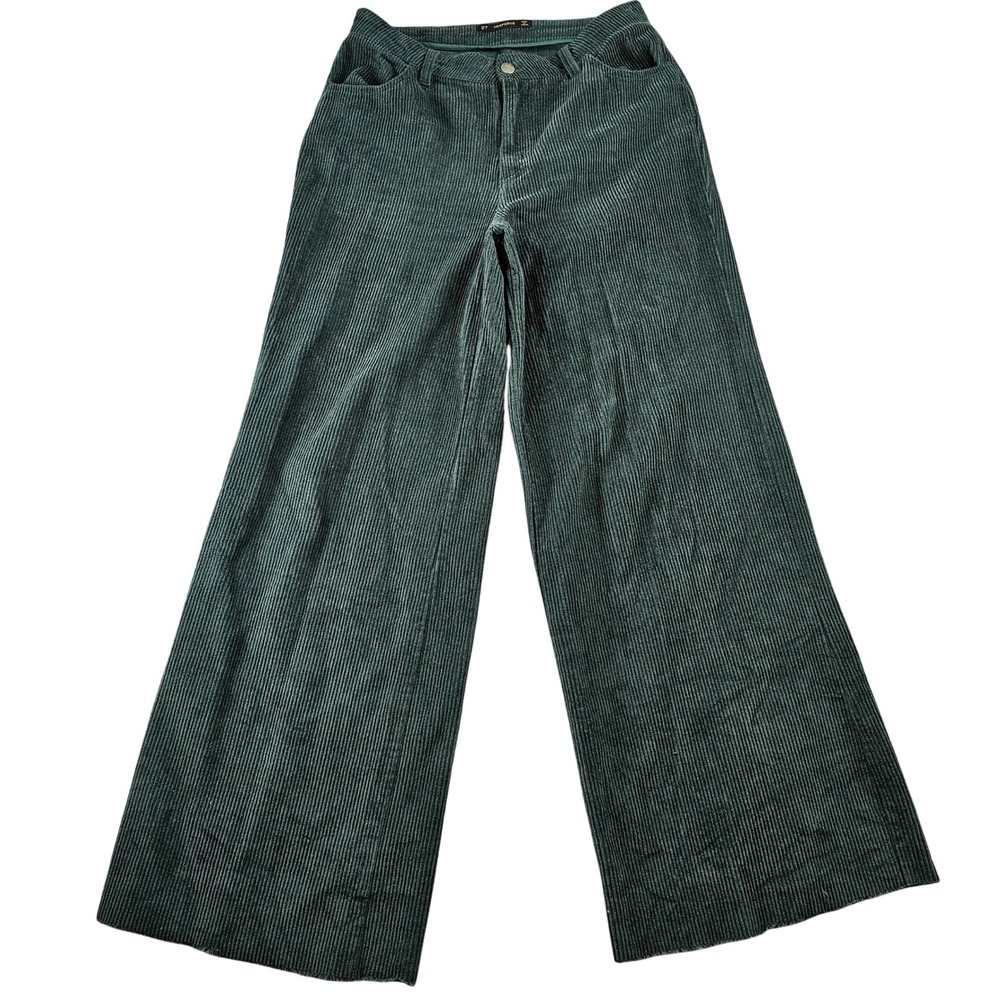 Hesperus Corduroy Pants Women's Size 27 Dark Green Bell Bottoms Wide‎ Leg